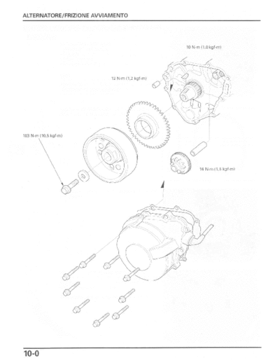 Honda Moto Hornet 600cc AVVIAMENTO FRIZIONE ALTERNATORE (in Italiano) pag. 12